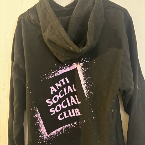 Anti Social Social Club Black Sweater with Pink Logo - Picture 2 of 2